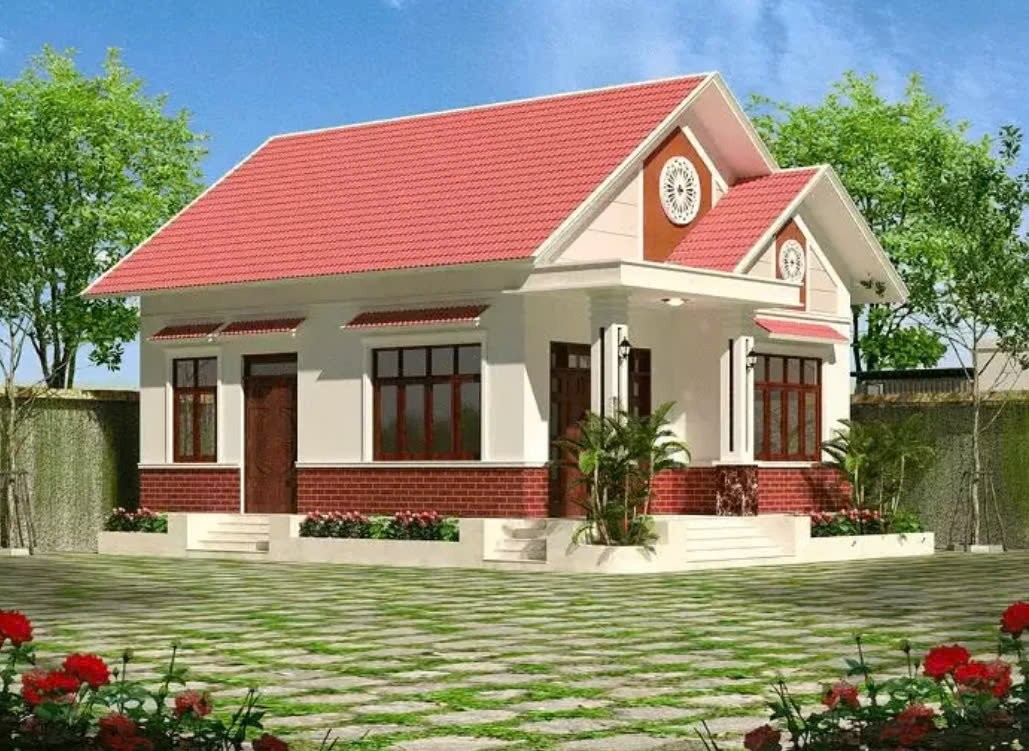 Mẫu nhà cấp 4 có sân vườn