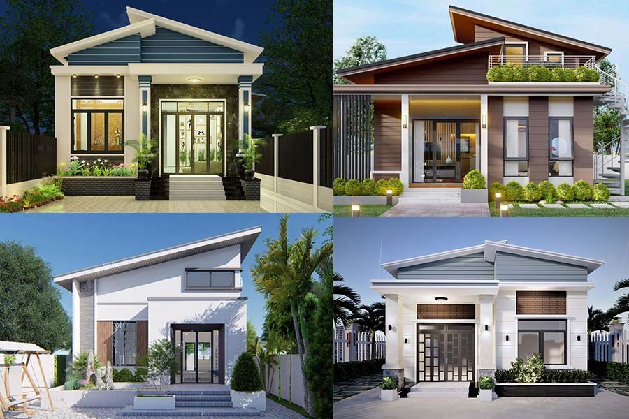 Một số mẫu nhà cấp 4 mái lệch phù hợp cho những bạn trẻ yêu thích sự phá cách, mới mẻ