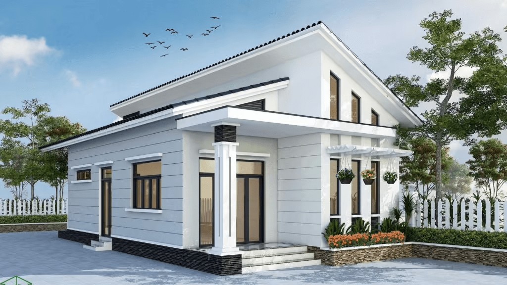 Mẫu nhà cấp 4 mái lệch đẹp 300 triệu