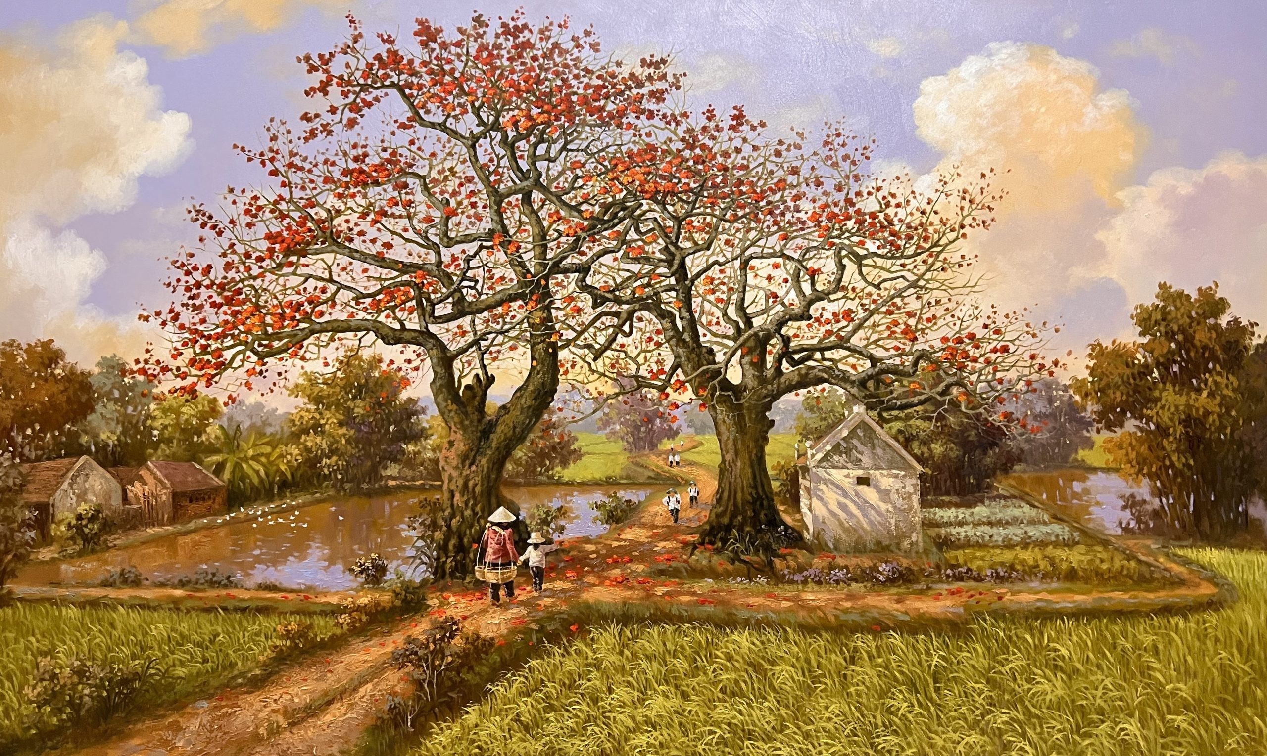 Hình ảnh minh họa kỷ niệm tuổi thơ trong bài thơ Quê Hương của Giang Nam