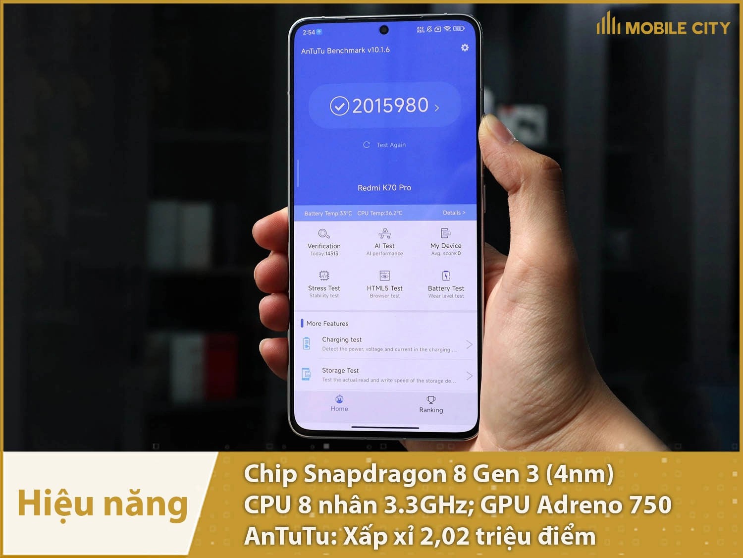 Hiá»‡u nÄƒng Redmi K70 Pro cÃ³ cá»±c máº¡nh
