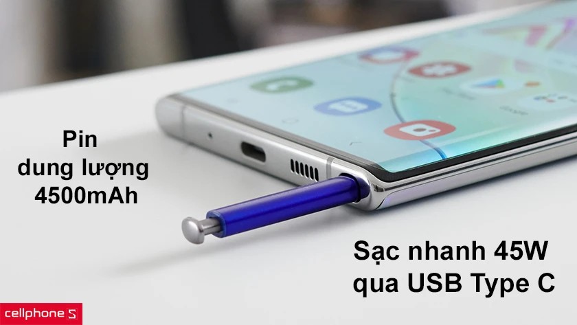 Pin và sạc nhanh trên Samsung Note 20 Ultra 5G