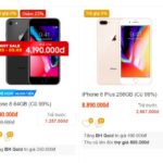 Bảng giá iPhone 8 Plus cũ và mới cập nhật năm 2021, thể hiện sự khác biệt giá giữa các phiên bản dung lượng và tình trạng máy khác nhau.