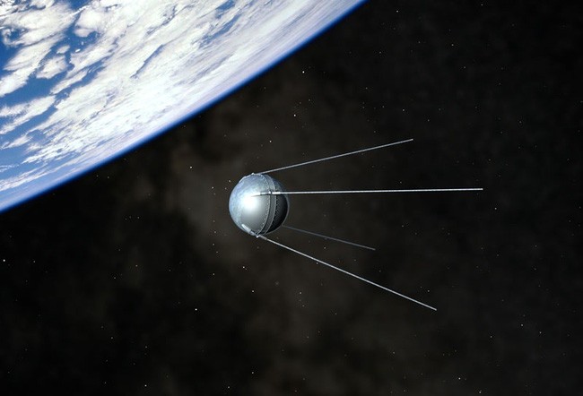 Hình ảnh mô phỏng hoạt động của Sputnik 1 ngoài không gian