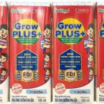 Sữa bột pha sẵn Nuti Grow Plus + Đỏ Ít đường hộp 180ml thuộc sản phẩm của NutiFood