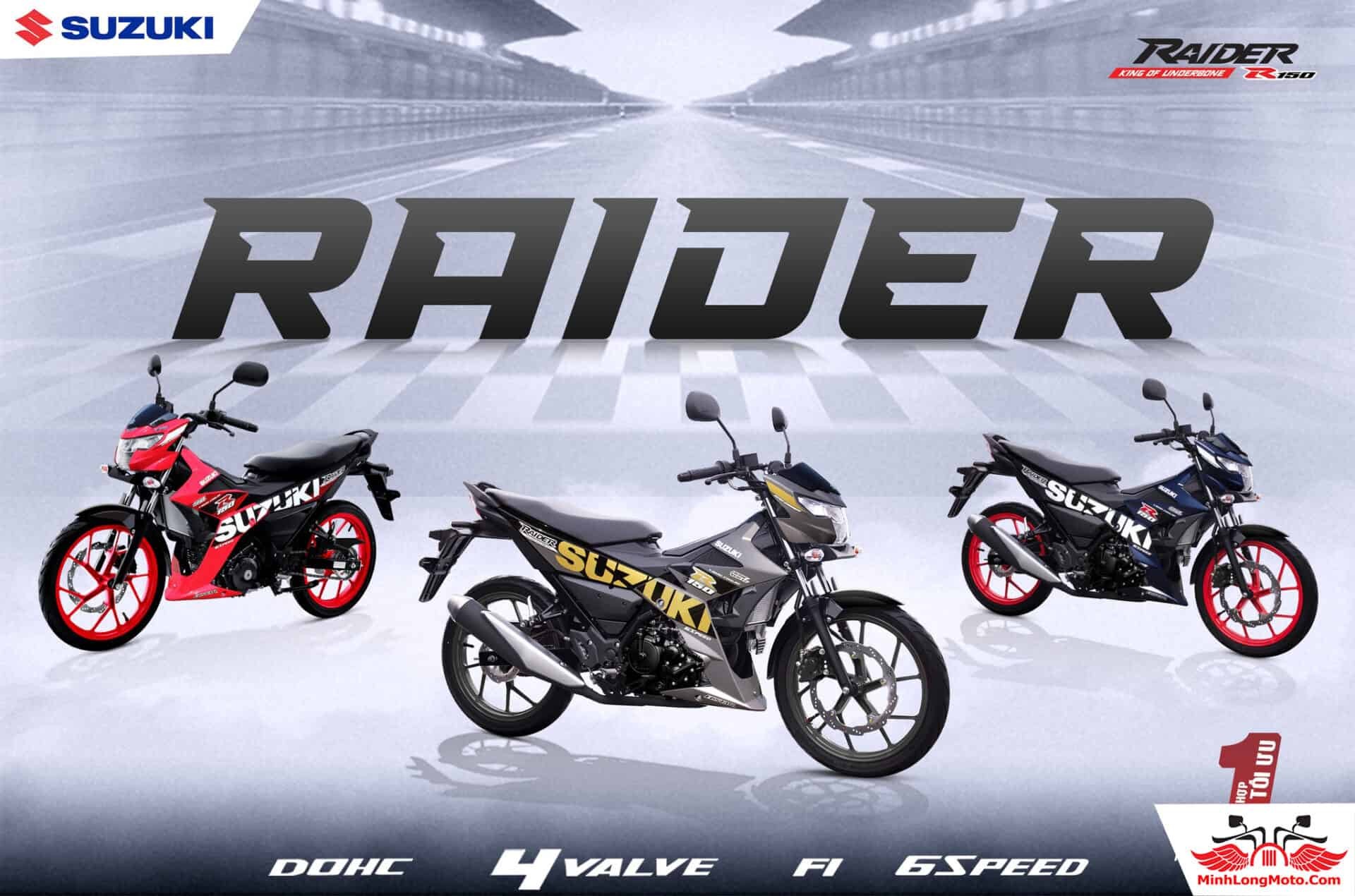Suzuki Raider 2023 màu mới với thiết kế tem thể thao