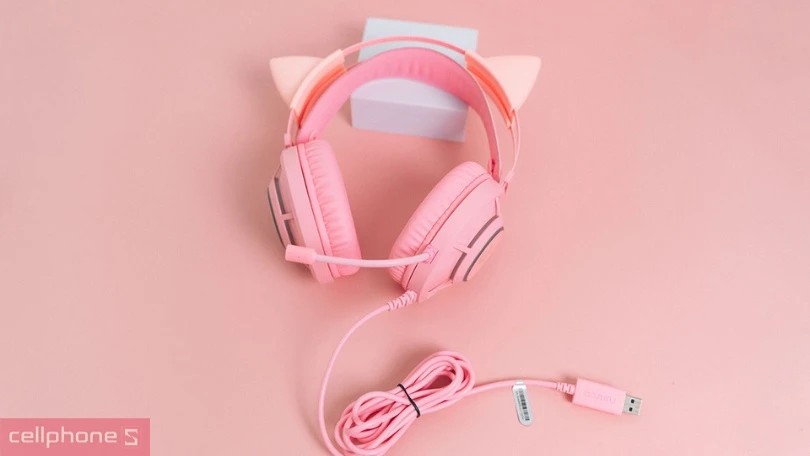 Tai nghe gaming có dây giá rẻ với thiết kế chụp tai, mic gắn liền và dây kết nối dài