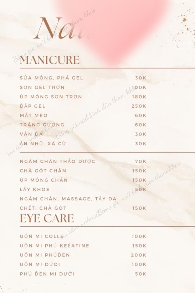 Tìm kiếm bảng giá nail bình dân ở đâu tại Hà Nội