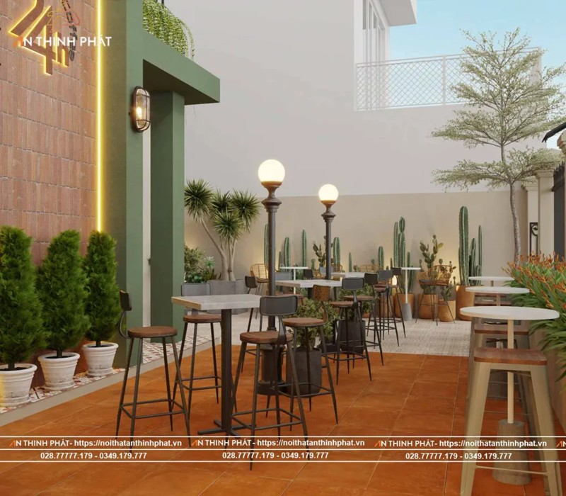 Các mẫu thiết kế quán cafe sân vườn thanh lịch