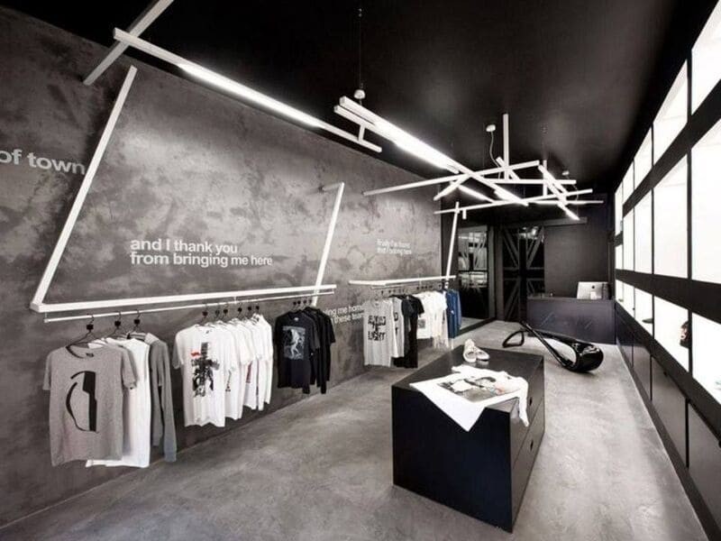 Thiết kế thi công shop thời trang nam mạnh mẽ, cá tính