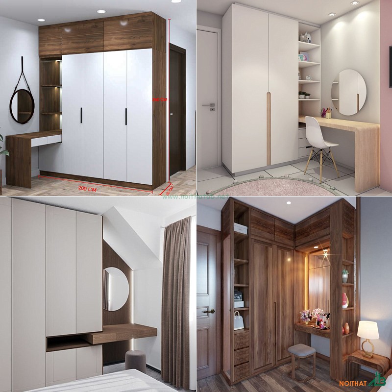 Tủ quần áo kết hợp bàn trang điểm tiện lợi