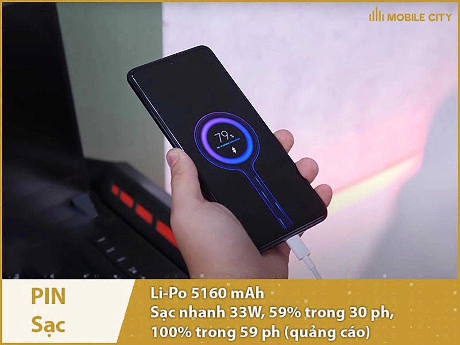 Pin trâu 5160mAh &amp; Sạc nhanh 33W